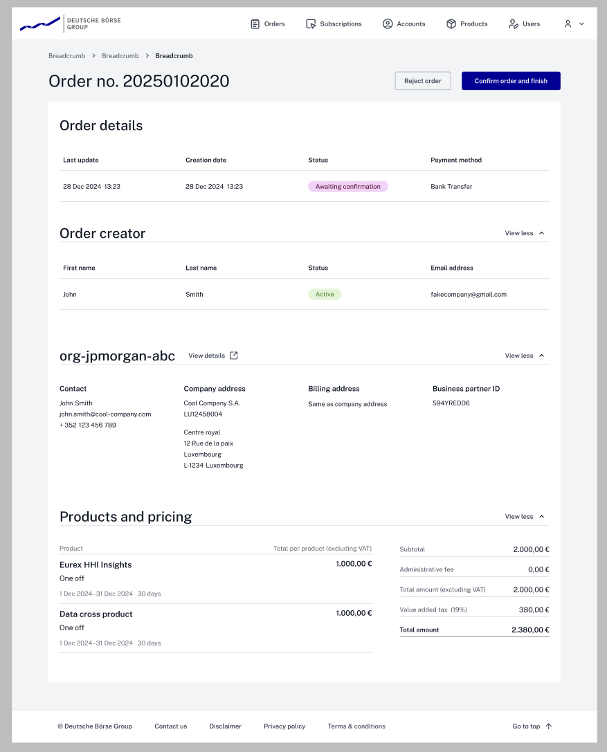 Order no manual entitlement - Awaiting confirmation