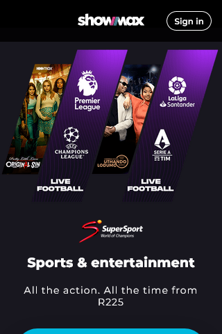 Showmax 320px mobile hero before redesign