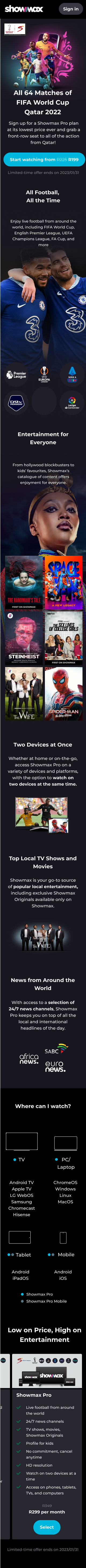 Showmax C variant mobile